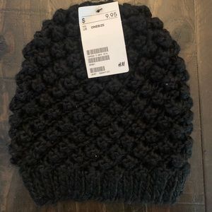 Knitted black beanie